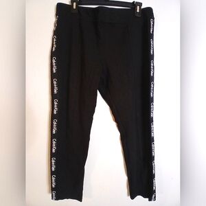 Calvin Klein Black Power Stretch Pants with Logo Side Stripes